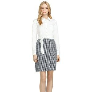 Brooks brothers sz. 8 color block gingham dress